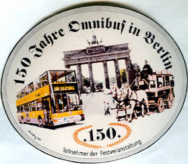 Aufkleber Auto 150 Jahre Omnibus in Berlin