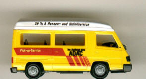 Herpa Mercedes Benz MB  100/Bus/Hochraum/ PC ADAC-Pannenhilfe