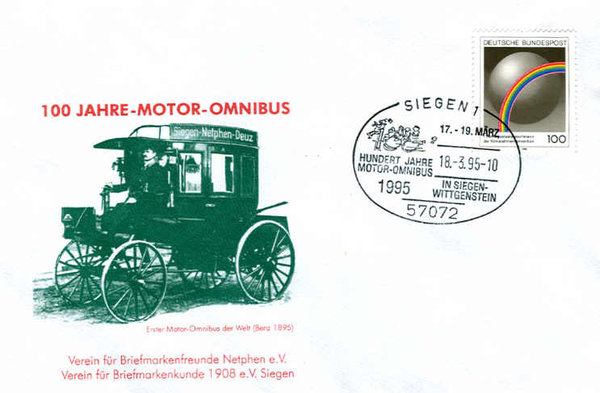 100 Jahre Motor-Omnibus Ersttagsbrief mit Foto