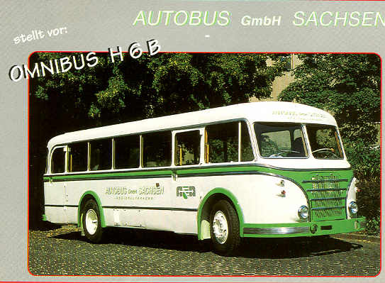 Omnibus-Postkarte H6B Autobus Sachsen